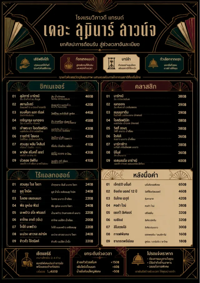 Art Deco Lounge drink-menu menu template preview