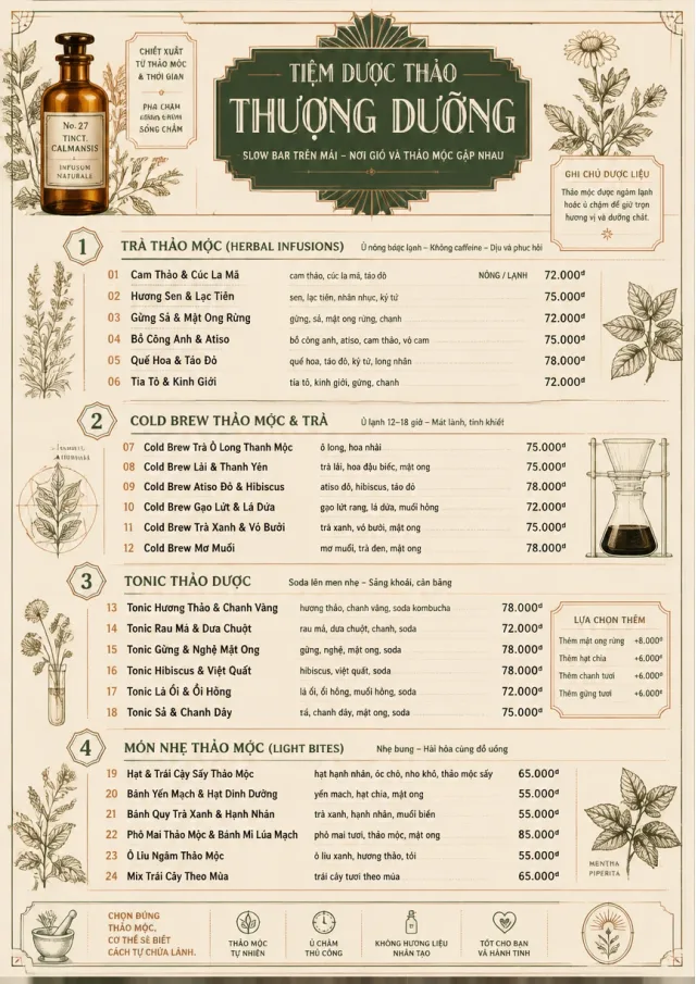 Botanical Apothecary drink-menu menu template preview