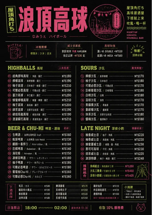 Izakaya Highball drink-menu menu template preview