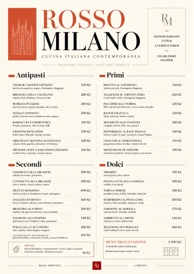 Milanese Modern fancy-menu menu template preview