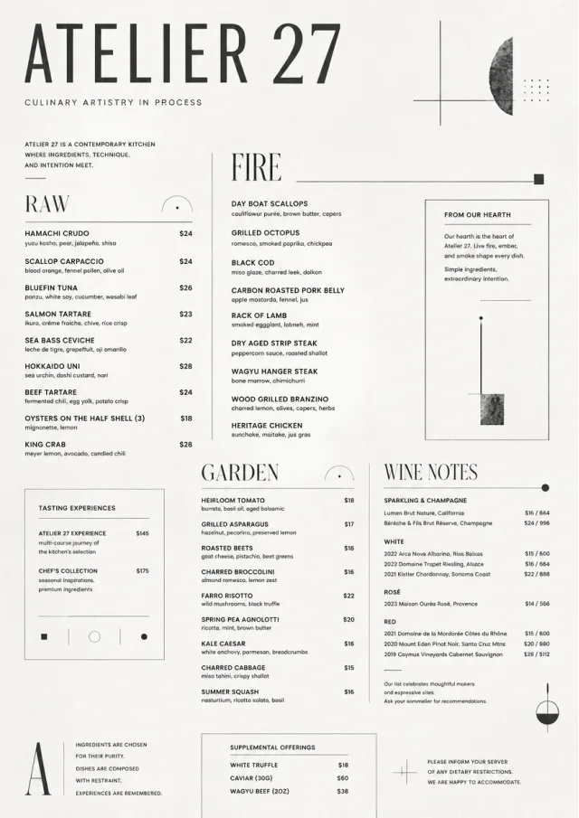 Modern Museum fancy-menu menu template preview