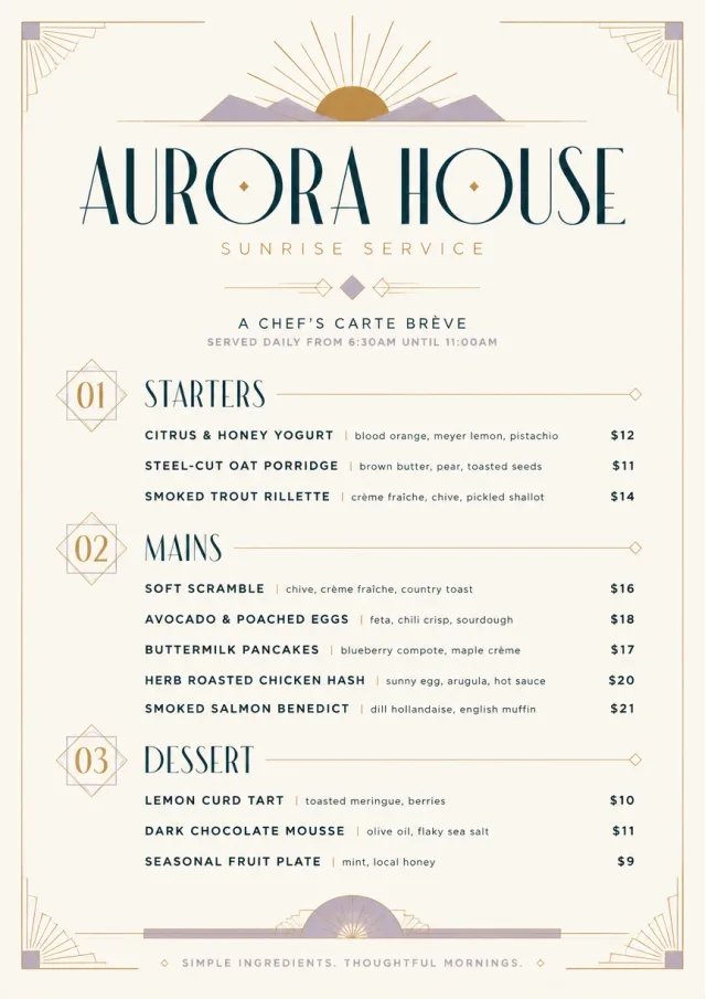 Chef Carte Brève fancy-menu menu template preview