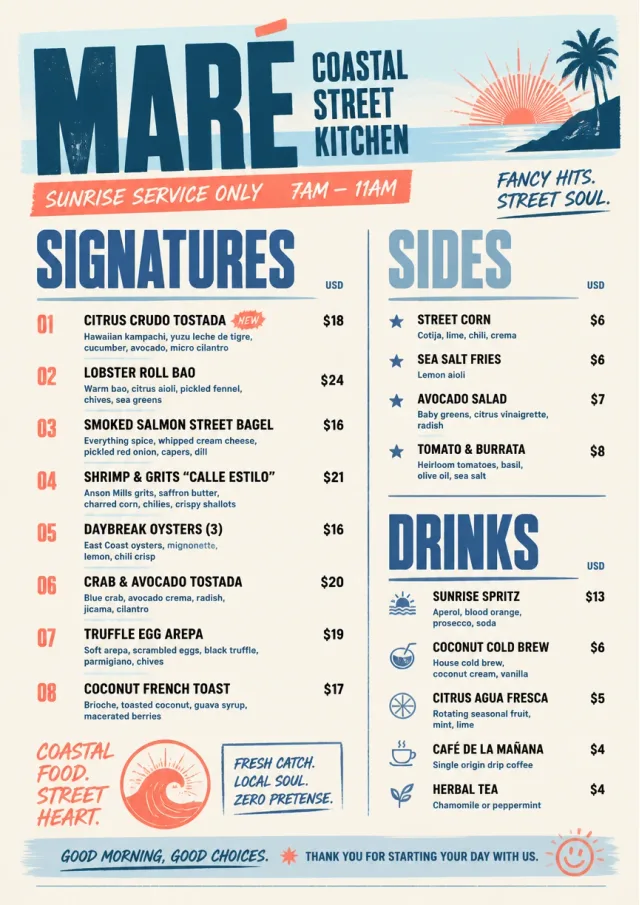 Street Stall Flyer fancy-menu menu template preview