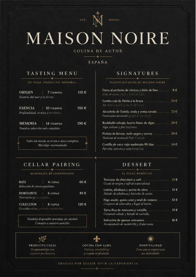 Matte Black Luxury fancy-menu menu template preview