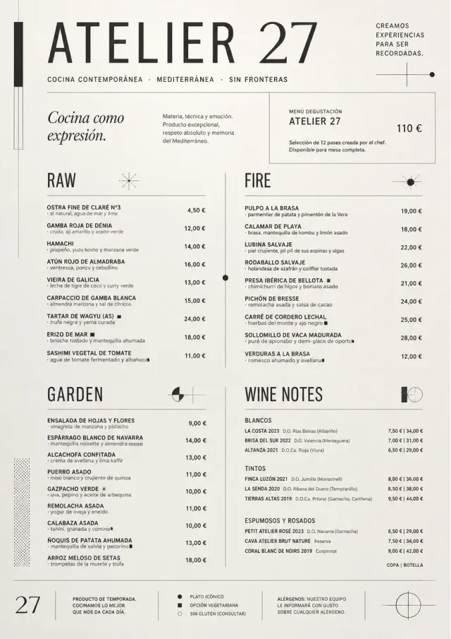 Modern Museum fancy-menu menu template preview