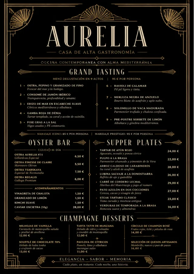Art Deco Glamour fancy-menu menu template preview