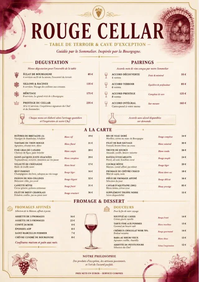 Burgundy Wine fancy-menu menu template preview