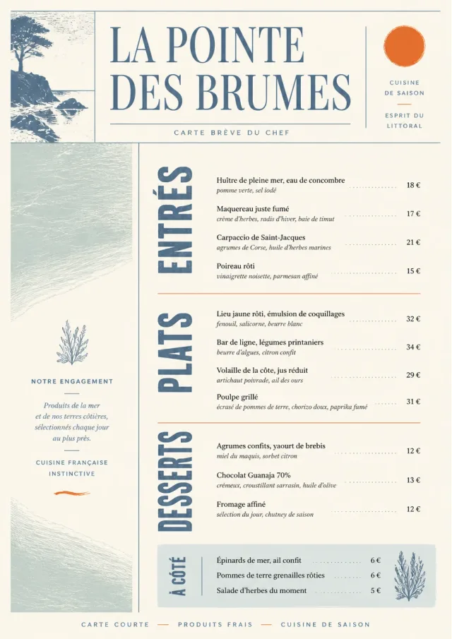 Chef Carte Brève fancy-menu menu template preview