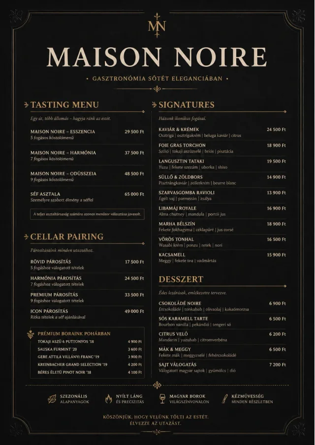 Matte Black Luxury fancy-menu menu template preview