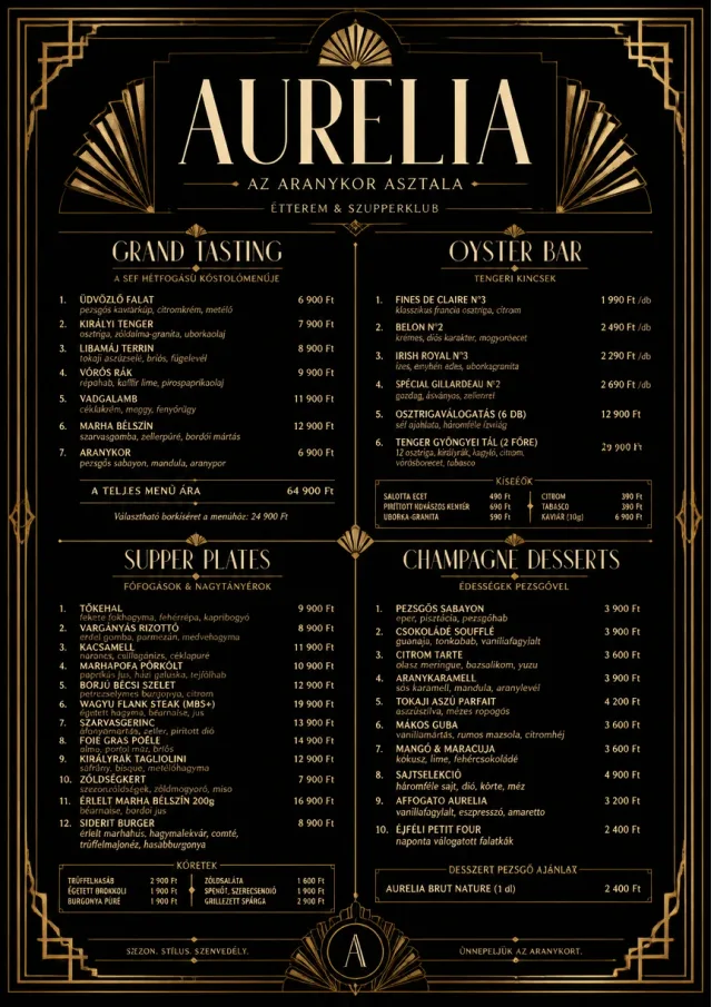 Art Deco Glamour fancy-menu menu template preview