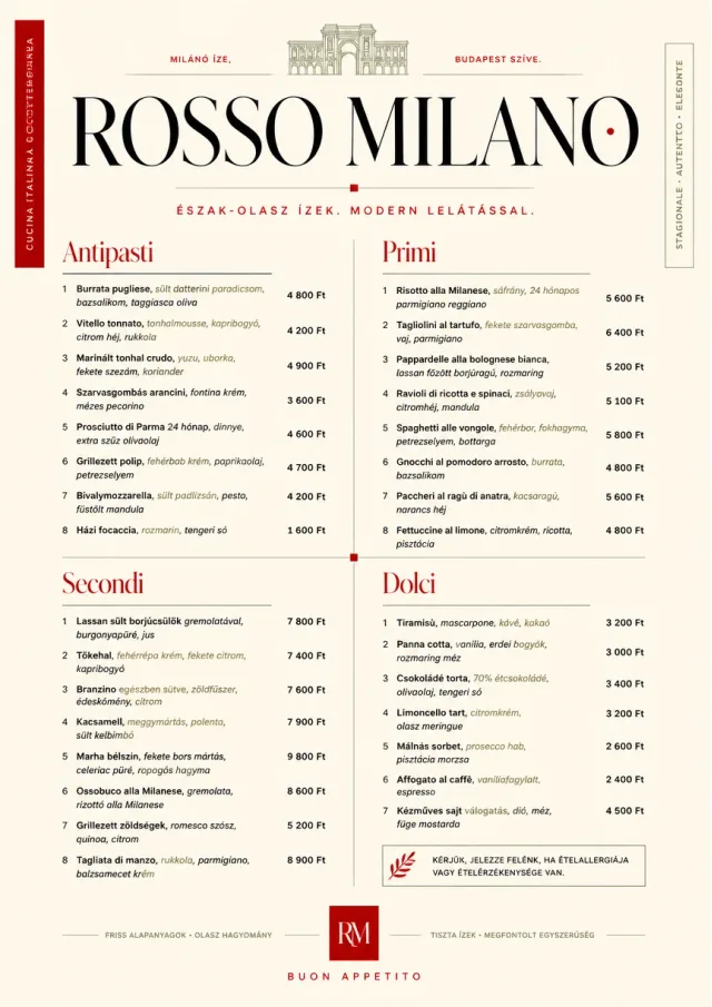 Milanese Modern fancy-menu menu template preview