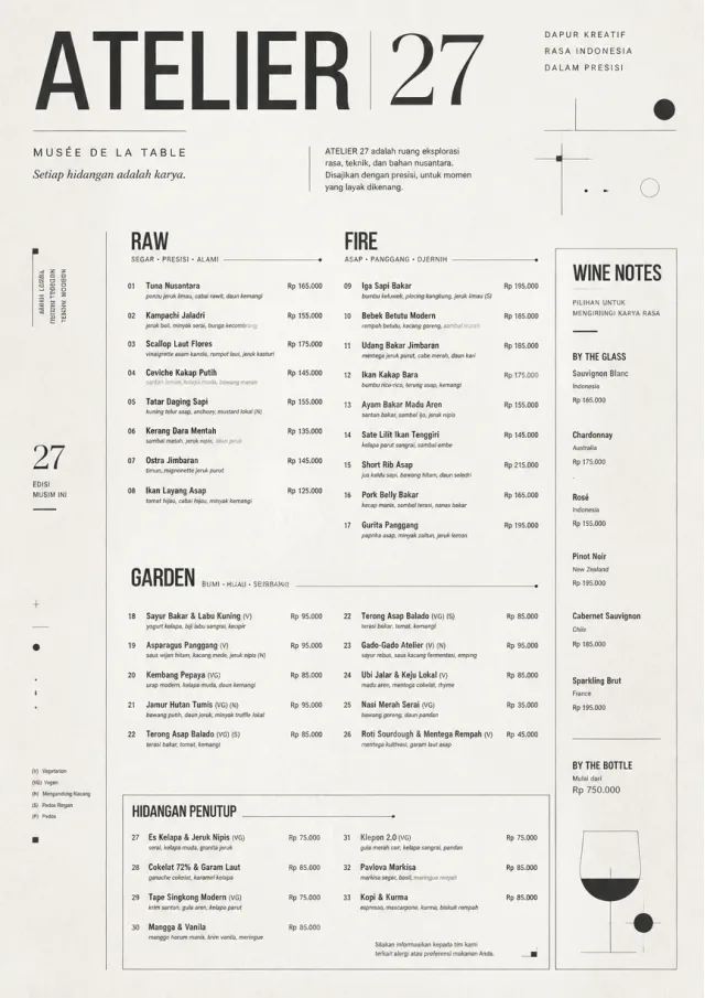 Modern Museum fancy-menu menu template preview