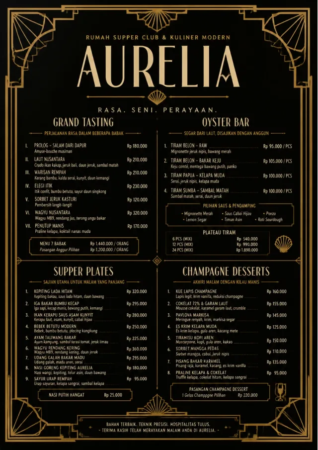Art Deco Glamour fancy-menu menu template preview