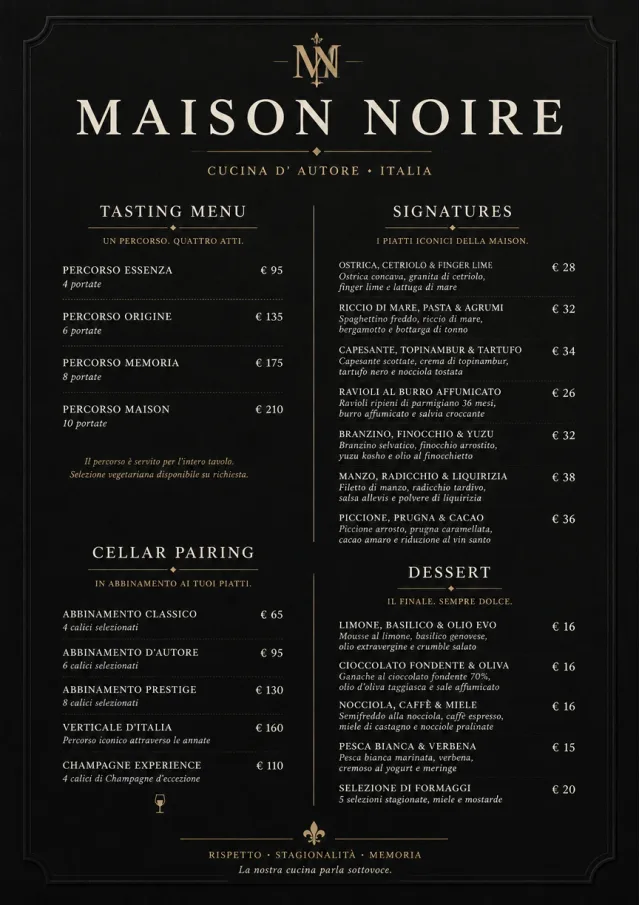 Matte Black Luxury fancy-menu menu template preview