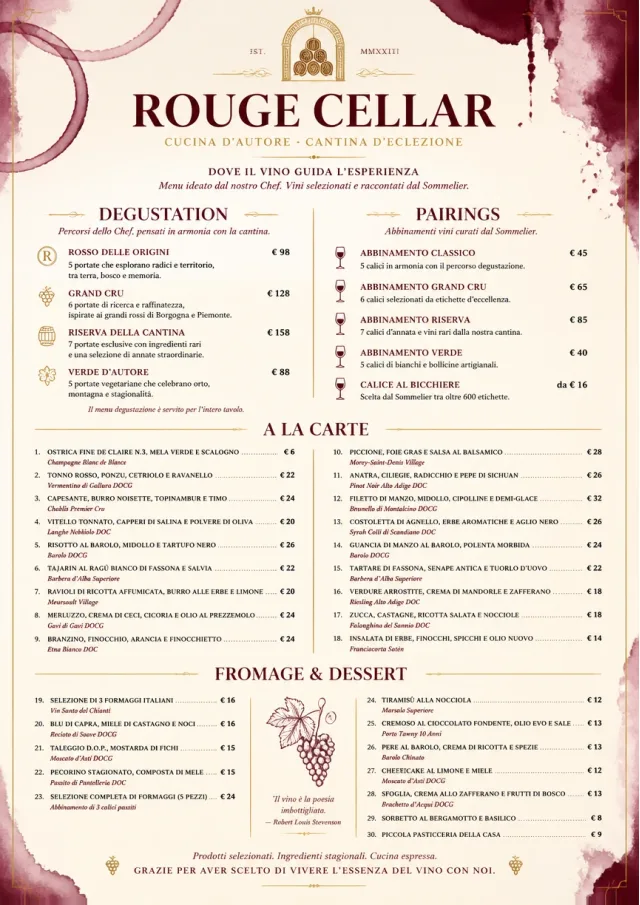 Burgundy Wine fancy-menu menu template preview