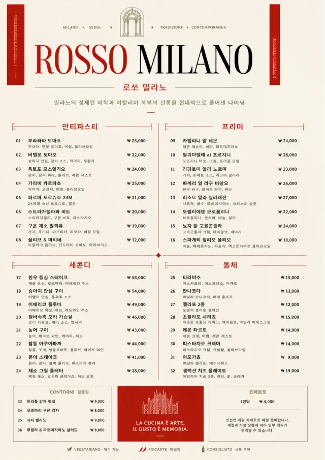 Milanese Modern fancy-menu menu template preview