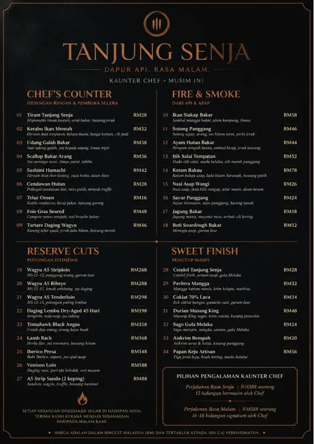 High-End Dark Mode fancy-menu menu template preview