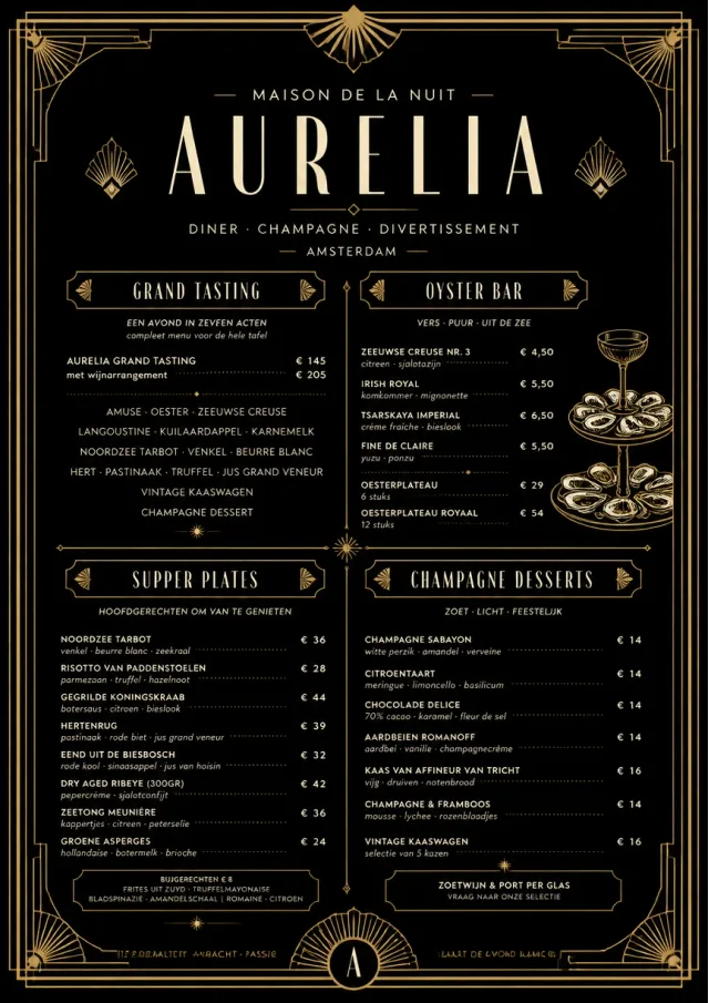 Art Deco Glamour fancy-menu menu template preview