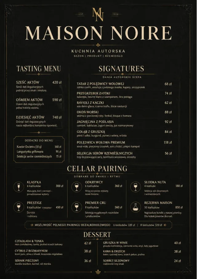 Matte Black Luxury fancy-menu menu template preview
