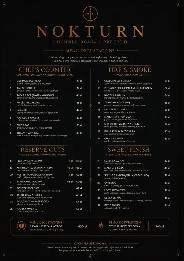 High-End Dark Mode fancy-menu menu template preview