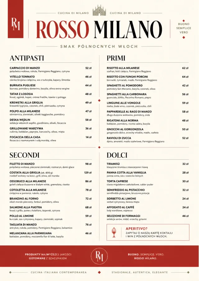 Milanese Modern fancy-menu menu template preview