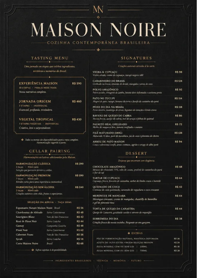 Matte Black Luxury fancy-menu menu template preview