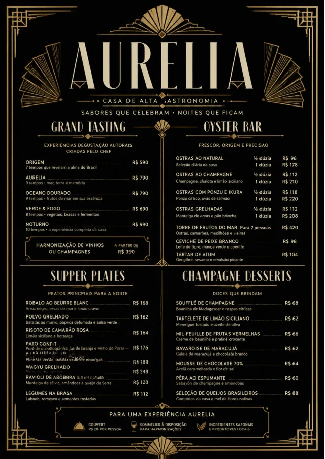 Art Deco Glamour fancy-menu menu template preview
