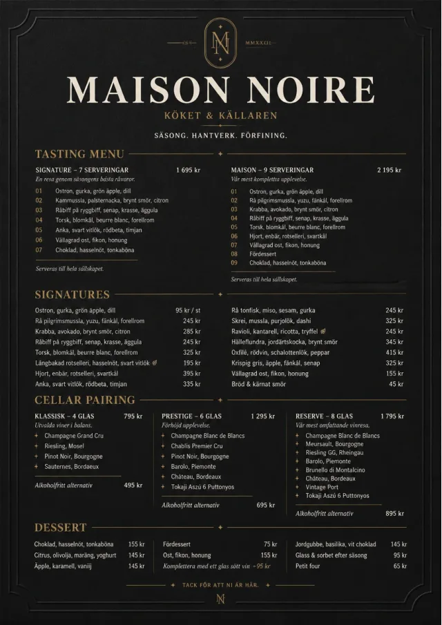 Matte Black Luxury fancy-menu menu template preview