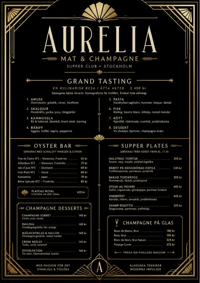 Art Deco Glamour fancy-menu menu template preview