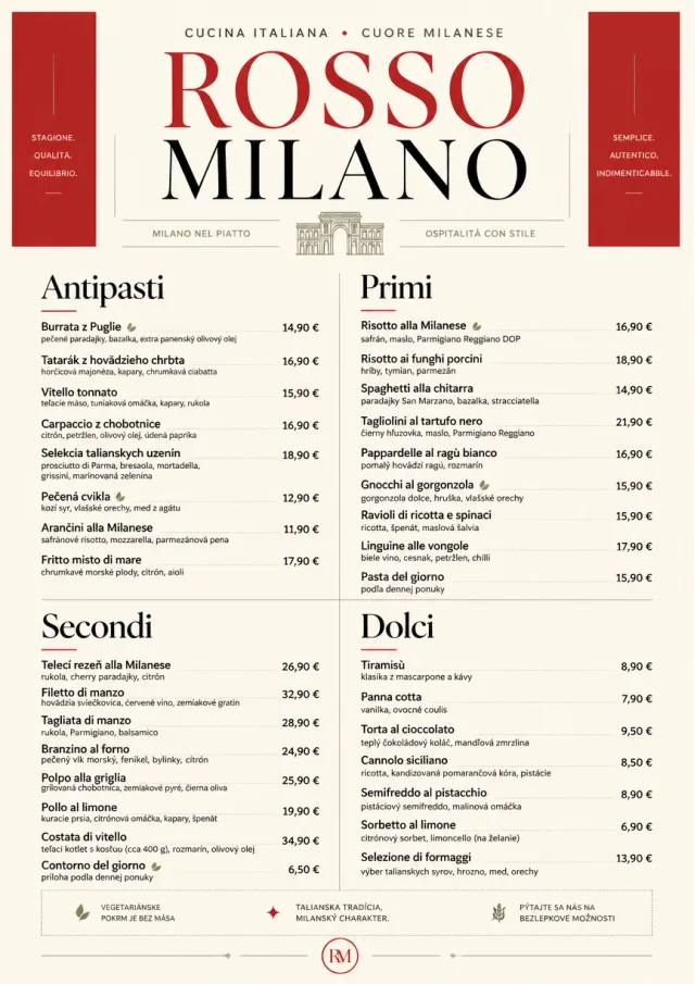 Milanese Modern fancy-menu menu template preview