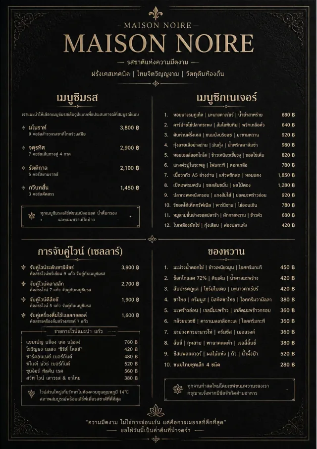 Matte Black Luxury fancy-menu menu template preview
