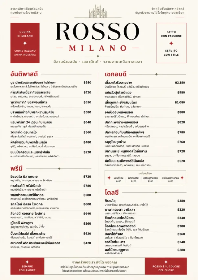 Milanese Modern fancy-menu menu template preview