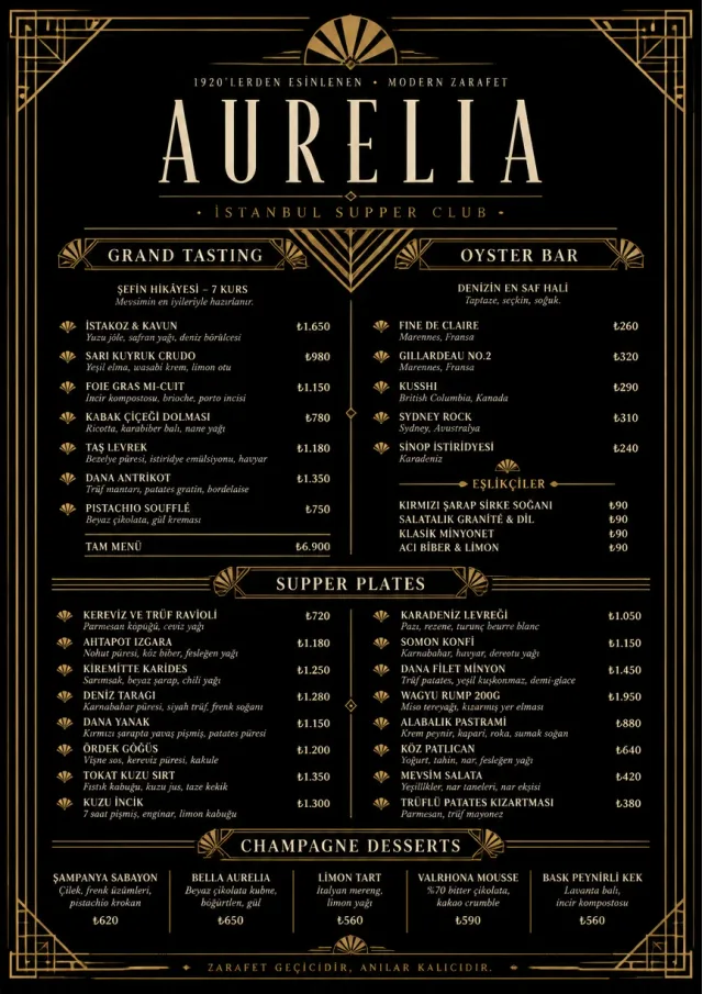 Art Deco Glamour fancy-menu menu template preview