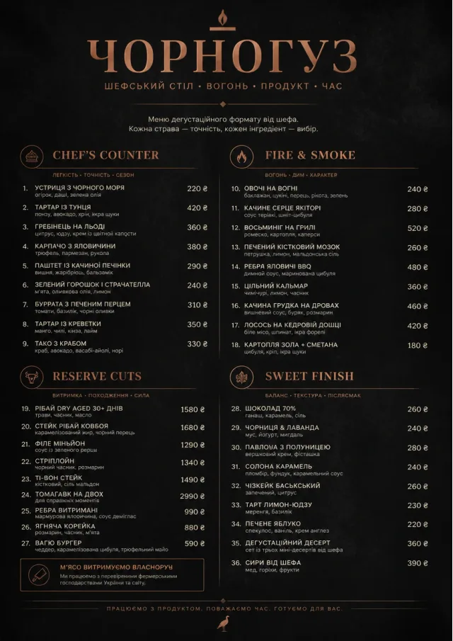 High-End Dark Mode fancy-menu menu template preview