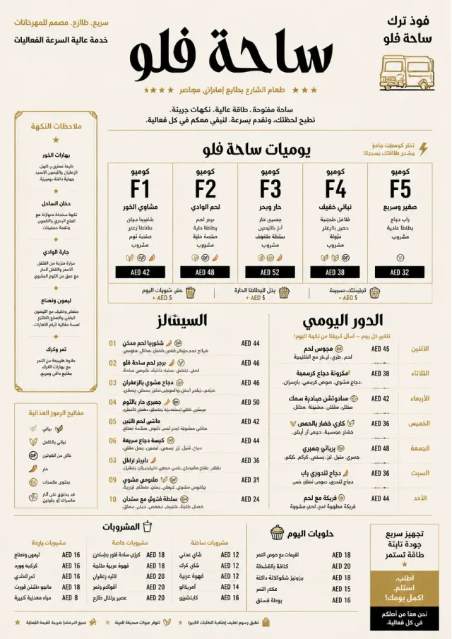 Convention Quick food-truck-menu menu template preview