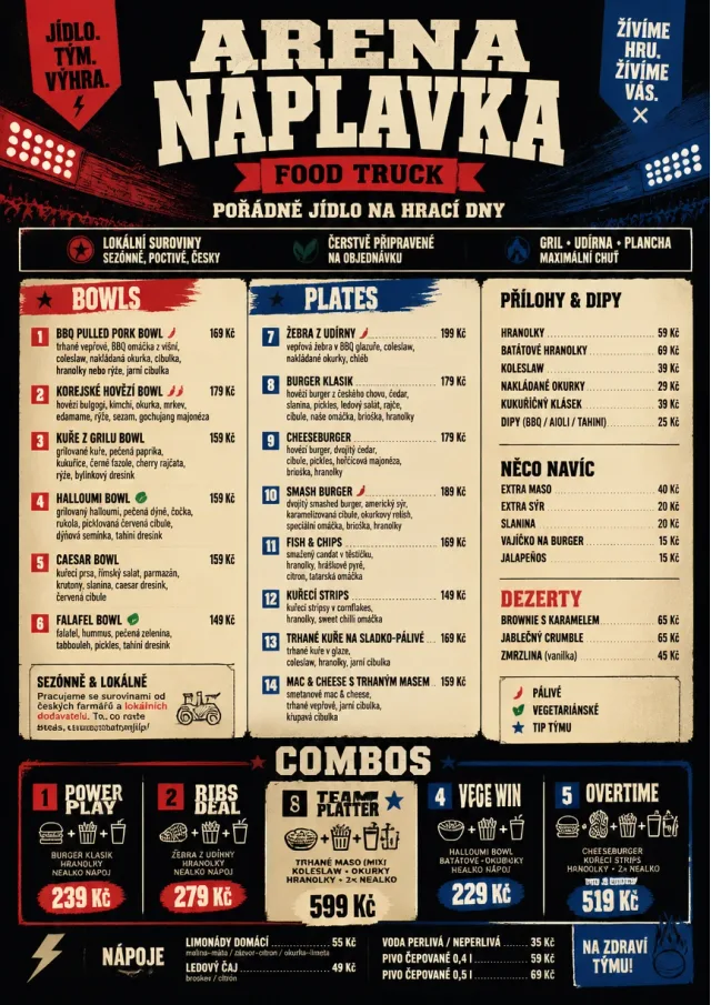 Sports Arena Energy food-truck-menu menu template preview