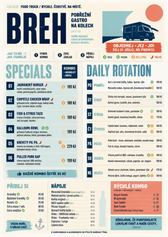 Convention Quick food-truck-menu menu template preview
