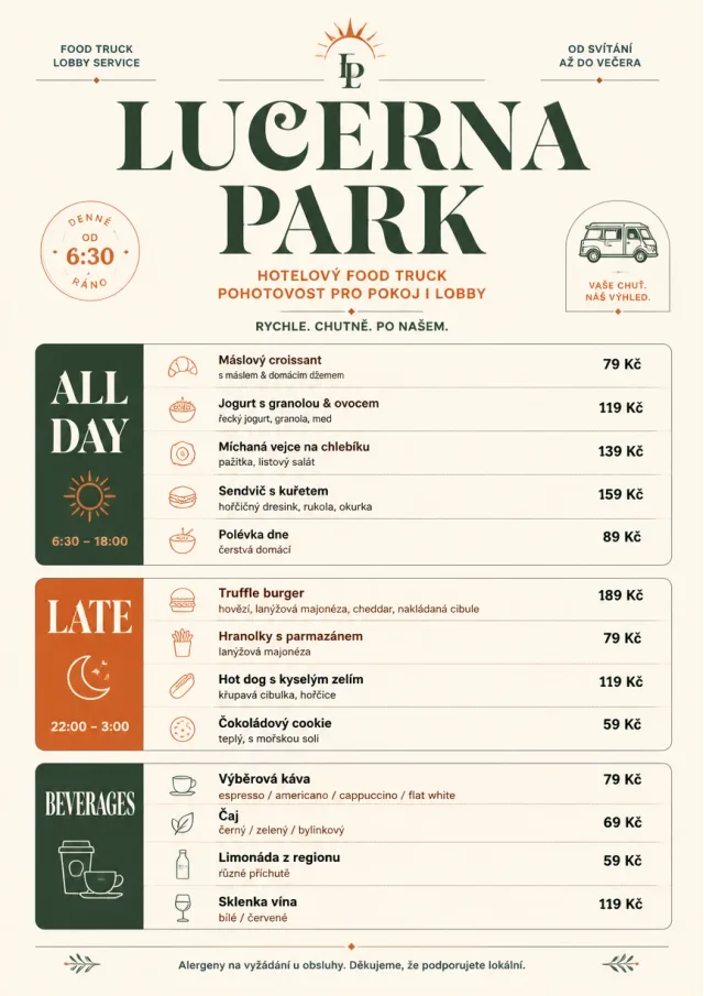 Lobby Service Card food-truck-menu menu template preview