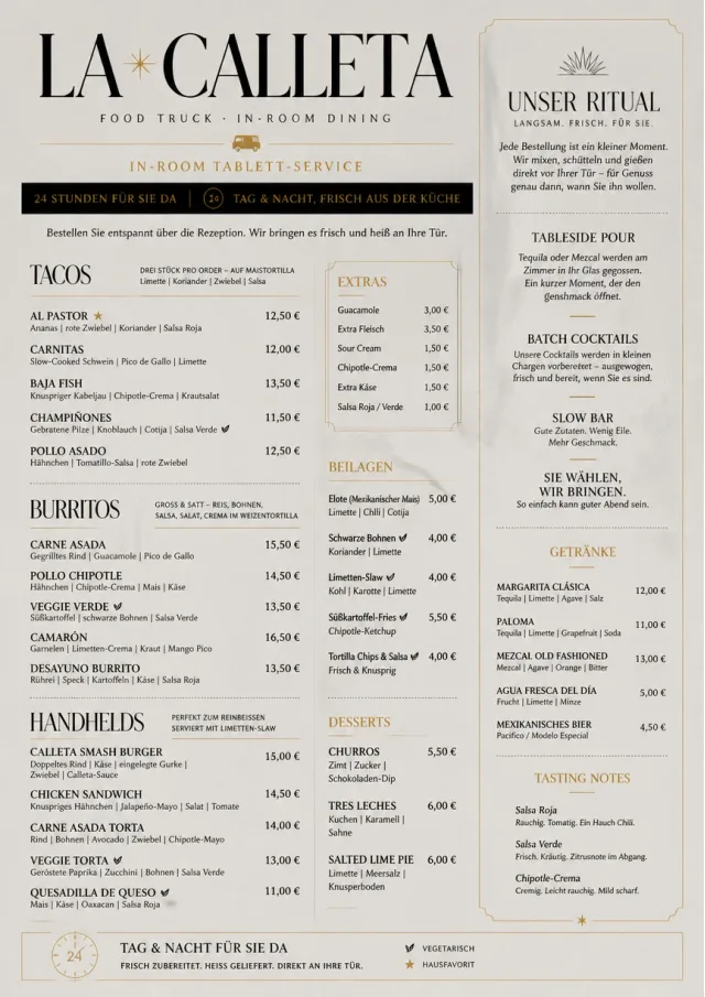 In-Room Tray Service food-truck-menu menu template preview