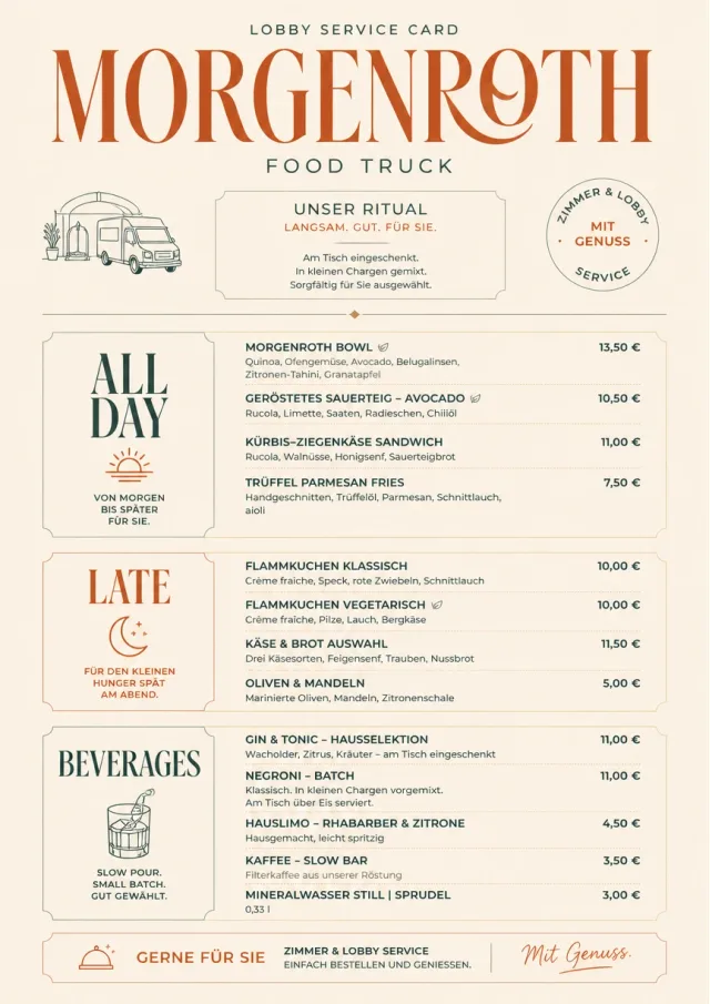 Lobby Service Card food-truck-menu menu template preview