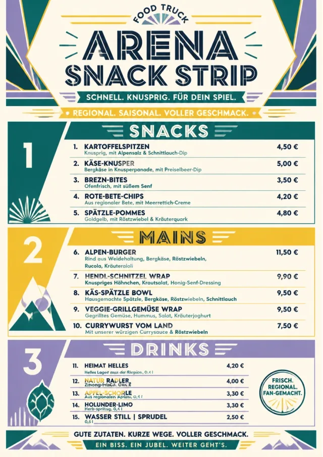 Arena Snack Strip food-truck-menu menu template preview