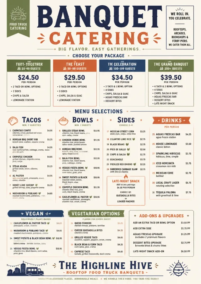 Banquet Catering food-truck-menu menu template preview