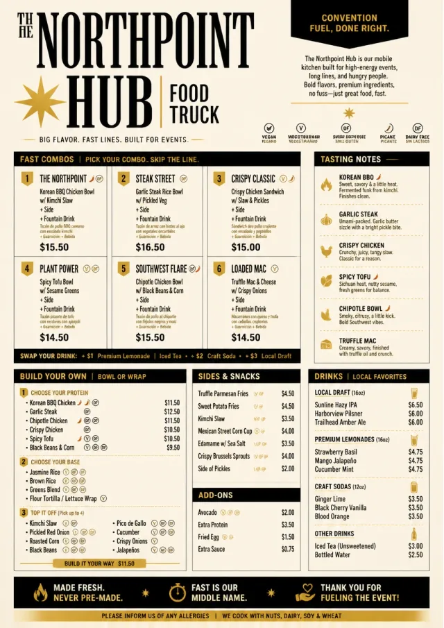 Convention Quick food-truck-menu menu template preview