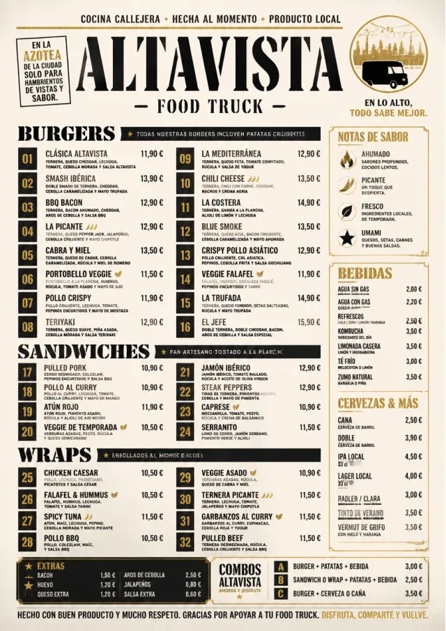 Food Truck Bold food-truck-menu menu template preview