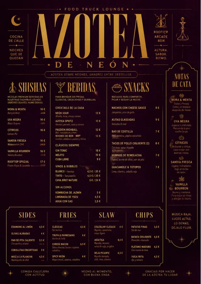 Lounge Velvet food-truck-menu menu template preview