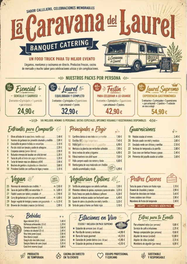 Banquet Catering food-truck-menu menu template preview
