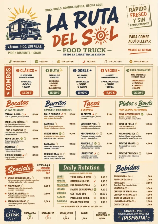 Convention Quick food-truck-menu menu template preview