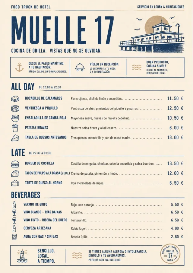 Lobby Service Card food-truck-menu menu template preview