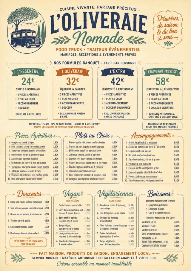 Banquet Catering food-truck-menu menu template preview
