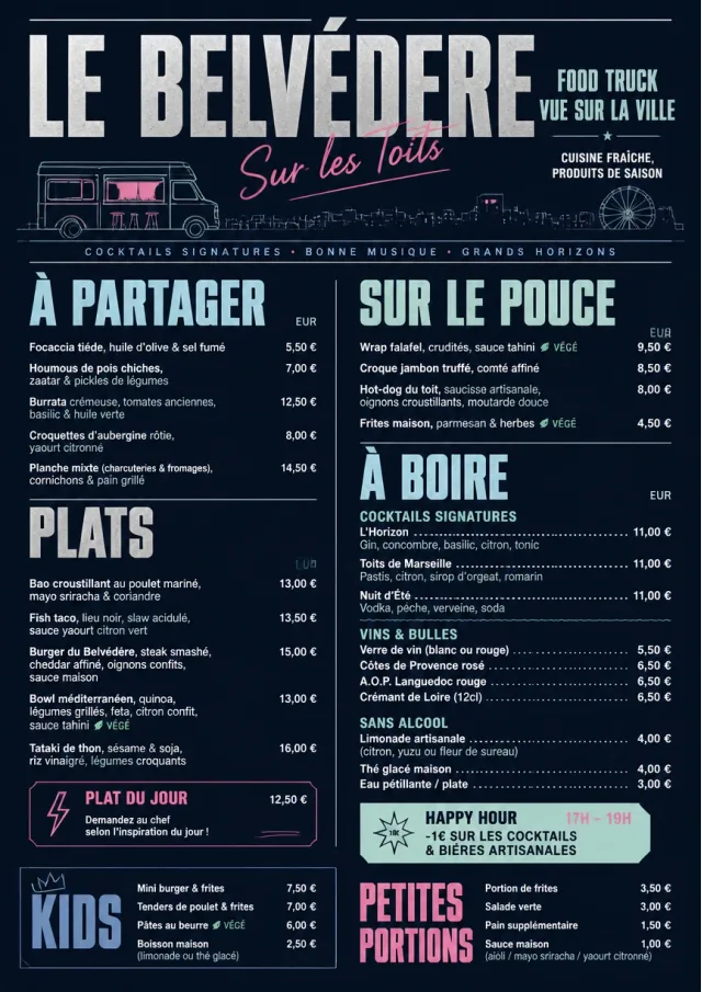 Rooftop Skyline food-truck-menu menu template preview